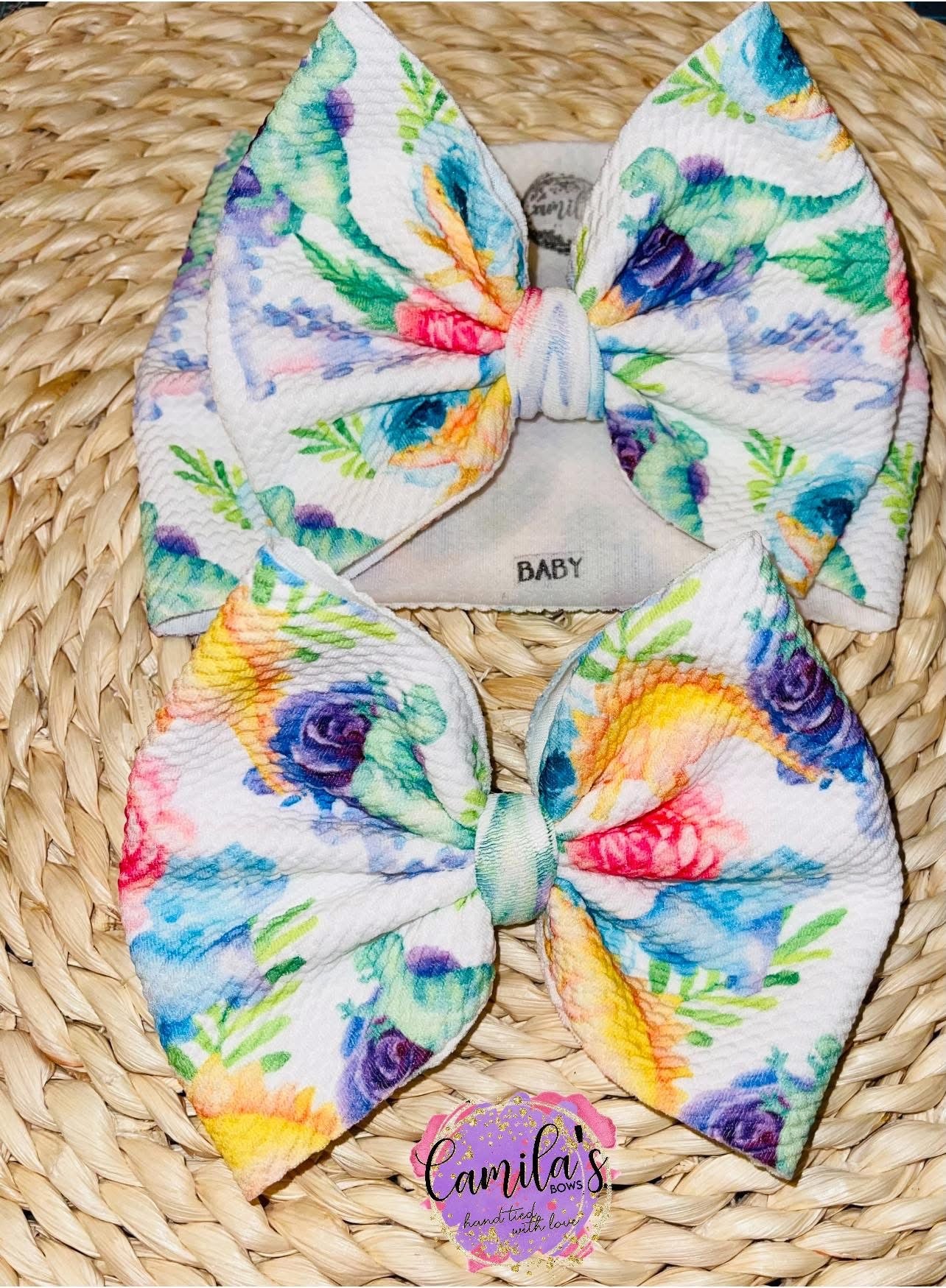 Floral Dino Big bows
