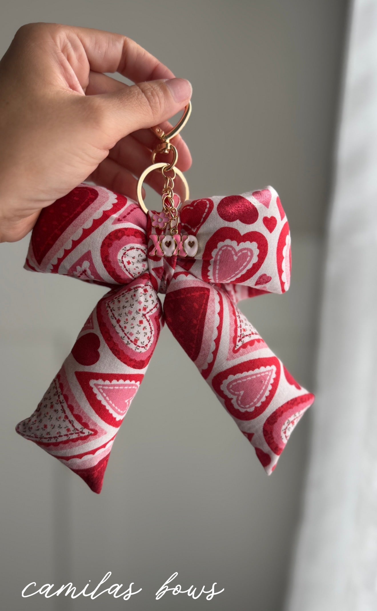 Sweetheart Puffy Bow Keychain